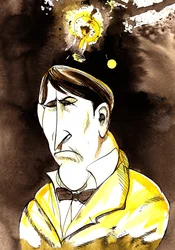 Thomas Edison - caricature of American inventor and physicist, 1847-1931
